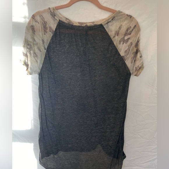 Front Knotted Camo See-through Shirt - Picture 2 of 3